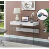 image:imageConvenience Concepts SoHo Glass Desk with Charging Station 42 Faux White MarbleFaux White Marble