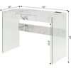 image:imageConvenience Concepts SoHo Glass Desk with Charging Station 42 Faux White MarbleFaux White Marble