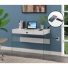 image:imageConvenience Concepts SoHo Glass Desk with Charging Station 42 White