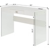 image:imageConvenience Concepts SoHo Glass Desk with Charging Station 42 White