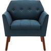 image:imageConvenience Concepts Take a Seat Andy Mid Century Modern Accent Lounge Armchair 30  Contemporary Lounge Chair for Living Room Bedroom Dark Blue FabricEspressoDark Blue FabricEspresso