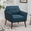 image:imageConvenience Concepts Take a Seat Andy Mid Century Modern Accent Lounge Armchair 30  Contemporary Lounge Chair for Living Room Bedroom Dark Blue FabricEspressoDark Blue FabricEspresso