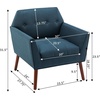 image:imageConvenience Concepts Take a Seat Andy Mid Century Modern Accent Lounge Armchair 30  Contemporary Lounge Chair for Living Room Bedroom Dark Blue FabricEspressoDark Blue FabricEspresso
