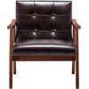 image:imageConvenience Concepts Take a Seat Chairs Bumblebee Yellow FabricEspressoEspresso Faux LeatherEspresso