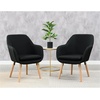 image:imageConvenience Concepts Take a Seat Charlotte Accent Chair Black Faux LeatherBlack Linen