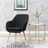 image:imageConvenience Concepts Take a Seat Charlotte Accent Chair Black Faux LeatherBlack Linen