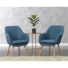 image:imageConvenience Concepts Take a Seat Charlotte Accent Chair Black Faux LeatherDenim Blue Linen