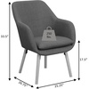 image:imageConvenience Concepts Take a Seat Charlotte Accent Chair Black Faux LeatherDenim Blue Linen