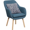 image:imageConvenience Concepts Take a Seat Charlotte Accent Chair Black Faux LeatherDenim Blue Linen