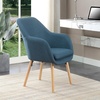 image:imageConvenience Concepts Take a Seat Charlotte Accent Chair Black Faux LeatherDenim Blue Linen