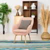 image:imageConvenience Concepts Take a Seat Charlotte Accent Chair Black Faux LeatherSherpa Blush