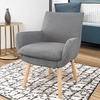 image:imageConvenience Concepts Take a Seat Charlotte Accent Chair Black Faux LeatherSherpa Gray
