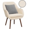 image:imageConvenience Concepts Take a Seat Charlotte Wingback Sherpa Accent Armchair 2525  Boho Transitional Boucle Lounge Chair for Office Den Living Room Sherpa CreamCoffee Bean