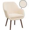 image:imageConvenience Concepts Take a Seat Charlotte Wingback Sherpa Accent Armchair 2525  Boho Transitional Boucle Lounge Chair for Office Den Living Room Sherpa CreamCoffee Bean