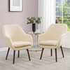 image:imageConvenience Concepts Take a Seat Charlotte Wingback Sherpa Accent Armchair 2525  Boho Transitional Boucle Lounge Chair for Office Den Living Room Sherpa CreamCoffee Bean