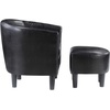 image:imageConvenience Concepts Take a Seat Churchill Accent Chair with Ottoman Dark Gray MicrofiberBlack Faux Leather