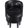 image:imageConvenience Concepts Take a Seat Churchill Accent Chair with Ottoman Dark Gray MicrofiberBlack Faux Leather