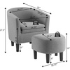 image:imageConvenience Concepts Take a Seat Churchill Accent Chair with Ottoman Dark Gray MicrofiberBlack Faux Leather