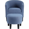 image:imageConvenience Concepts Take a Seat Churchill Accent Chair with Ottoman Dark Gray MicrofiberBlue Fabric