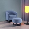 image:imageConvenience Concepts Take a Seat Churchill Accent Chair with Ottoman Dark Gray MicrofiberBlue Fabric