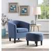 image:imageConvenience Concepts Take a Seat Churchill Accent Chair with Ottoman Dark Gray MicrofiberBlue Fabric