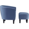 image:imageConvenience Concepts Take a Seat Churchill Accent Chair with Ottoman Dark Gray MicrofiberBlue Fabric