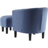 image:imageConvenience Concepts Take a Seat Churchill Accent Chair with Ottoman Dark Gray MicrofiberBlue Fabric