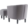image:imageConvenience Concepts Take a Seat Churchill Accent Chair with Ottoman Dark Gray MicrofiberCement Gray Fabric
