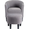 image:imageConvenience Concepts Take a Seat Churchill Accent Chair with Ottoman Dark Gray MicrofiberCement Gray Fabric