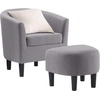 image:imageConvenience Concepts Take a Seat Churchill Accent Chair with Ottoman Dark Gray MicrofiberCement Gray Fabric