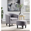 image:imageConvenience Concepts Take a Seat Churchill Accent Chair with Ottoman Dark Gray MicrofiberCement Gray Fabric