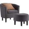 image:imageConvenience Concepts Take a Seat Churchill Accent Chair with Ottoman Dark Gray MicrofiberDark Gray Microfiber