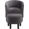 image:imageConvenience Concepts Take a Seat Churchill Accent Chair with Ottoman Dark Gray MicrofiberDark Gray Microfiber