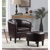 image:imageConvenience Concepts Take a Seat Churchill Accent Chair with Ottoman Dark Gray MicrofiberEspresso Faux Leather