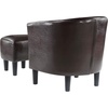 image:imageConvenience Concepts Take a Seat Churchill Accent Chair with Ottoman Dark Gray MicrofiberEspresso Faux Leather