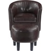 image:imageConvenience Concepts Take a Seat Churchill Accent Chair with Ottoman Dark Gray MicrofiberEspresso Faux Leather