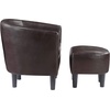 image:imageConvenience Concepts Take a Seat Churchill Accent Chair with Ottoman Dark Gray MicrofiberEspresso Faux Leather
