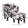 image:imageConvenience Concepts Take a Seat Churchill Accent Chair with Ottoman Dark Gray MicrofiberWhite