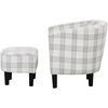 image:imageConvenience Concepts Take a Seat Churchill Accent Chair with Ottoman Set 2625  Modern Classic MidBack Barrel Accent Chair with UShaped Ottoman for Living Room Bedroom Office Botanical PrintGray Plaid