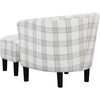 image:imageConvenience Concepts Take a Seat Churchill Accent Chair with Ottoman Set 2625  Modern Classic MidBack Barrel Accent Chair with UShaped Ottoman for Living Room Bedroom Office Botanical PrintGray Plaid