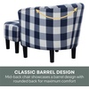 image:imageConvenience Concepts Take a Seat Churchill Accent Chair with Ottoman Set 2625  Modern Classic MidBack Barrel Accent Chair with UShaped Ottoman for Living Room Bedroom Office Botanical PrintBlue Gingham
