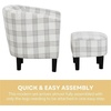 image:imageConvenience Concepts Take a Seat Churchill Accent Chair with Ottoman Set 2625  Modern Classic MidBack Barrel Accent Chair with UShaped Ottoman for Living Room Bedroom Office Botanical PrintGray Plaid