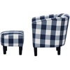 image:imageConvenience Concepts Take a Seat Churchill Accent Chair with Ottoman Set 2625  Modern Classic MidBack Barrel Accent Chair with UShaped Ottoman for Living Room Bedroom Office Botanical PrintBlue Gingham