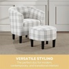 image:imageConvenience Concepts Take a Seat Churchill Accent Chair with Ottoman Set 2625  Modern Classic MidBack Barrel Accent Chair with UShaped Ottoman for Living Room Bedroom Office Botanical PrintGray Plaid