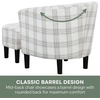 image:imageConvenience Concepts Take a Seat Churchill Accent Chair with Ottoman Set 2625  Modern Classic MidBack Barrel Accent Chair with UShaped Ottoman for Living Room Bedroom Office Botanical PrintGray Plaid