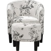 image:imageConvenience Concepts Take a Seat Churchill Accent Chair with Ottoman Set 2625  Modern Classic MidBack Barrel Accent Chair with UShaped Ottoman for Living Room Bedroom Office Botanical PrintBotanical Print