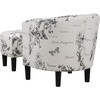 image:imageConvenience Concepts Take a Seat Churchill Accent Chair with Ottoman Set 2625  Modern Classic MidBack Barrel Accent Chair with UShaped Ottoman for Living Room Bedroom Office Botanical PrintBotanical Print
