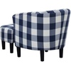 image:imageConvenience Concepts Take a Seat Churchill Accent Chair with Ottoman Set 2625  Modern Classic MidBack Barrel Accent Chair with UShaped Ottoman for Living Room Bedroom Office Botanical PrintBlue Gingham