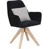 image:imageConvenience Concepts Take a Seat Miranda Swivel Accent Chair Velvet BlackNatural WoodBlack VelvetNatural Wood