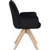 image:imageConvenience Concepts Take a Seat Miranda Swivel Accent Chair Velvet BlackNatural WoodBlack VelvetNatural Wood